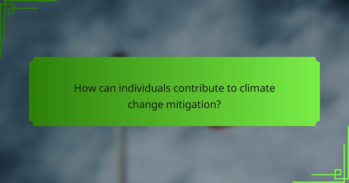How can individuals contribute to climate change mitigation?