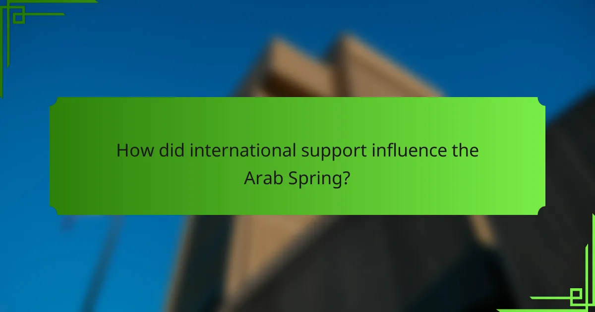 How did international support influence the Arab Spring?