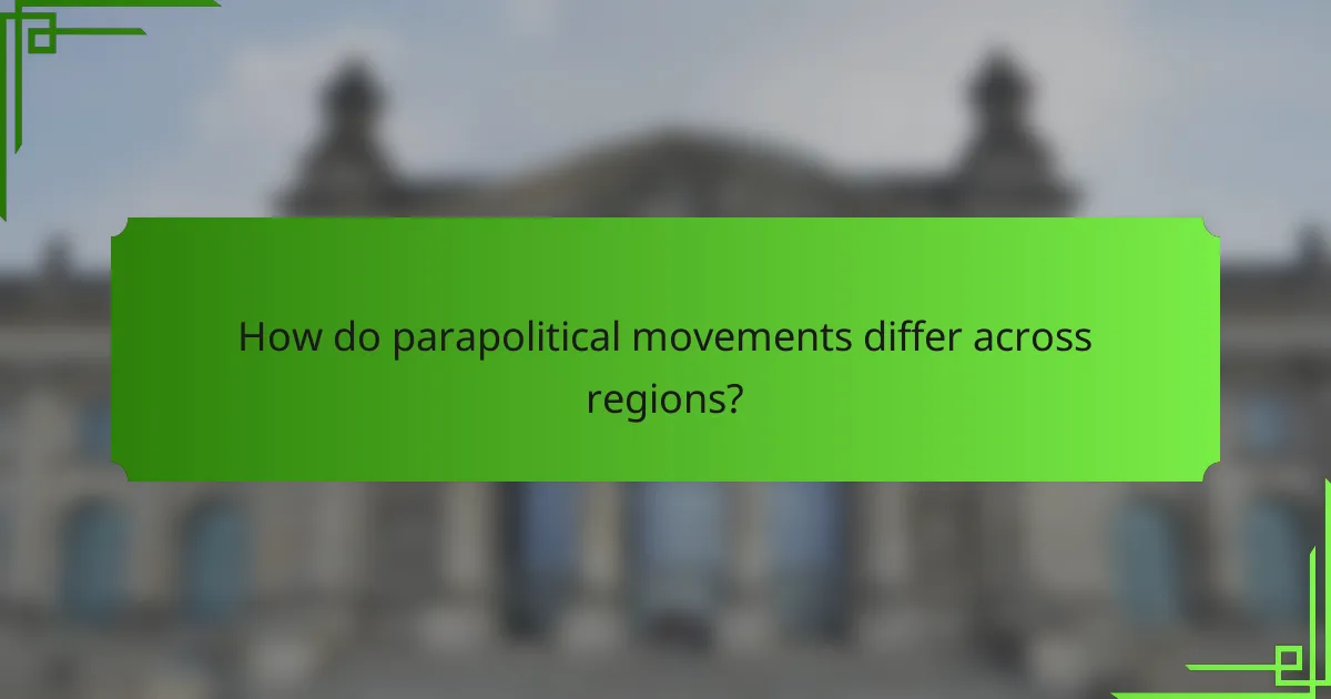 How do parapolitical movements differ across regions?