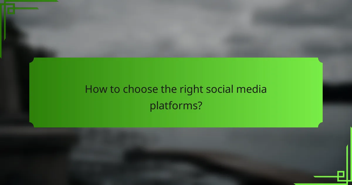 How to choose the right social media platforms?