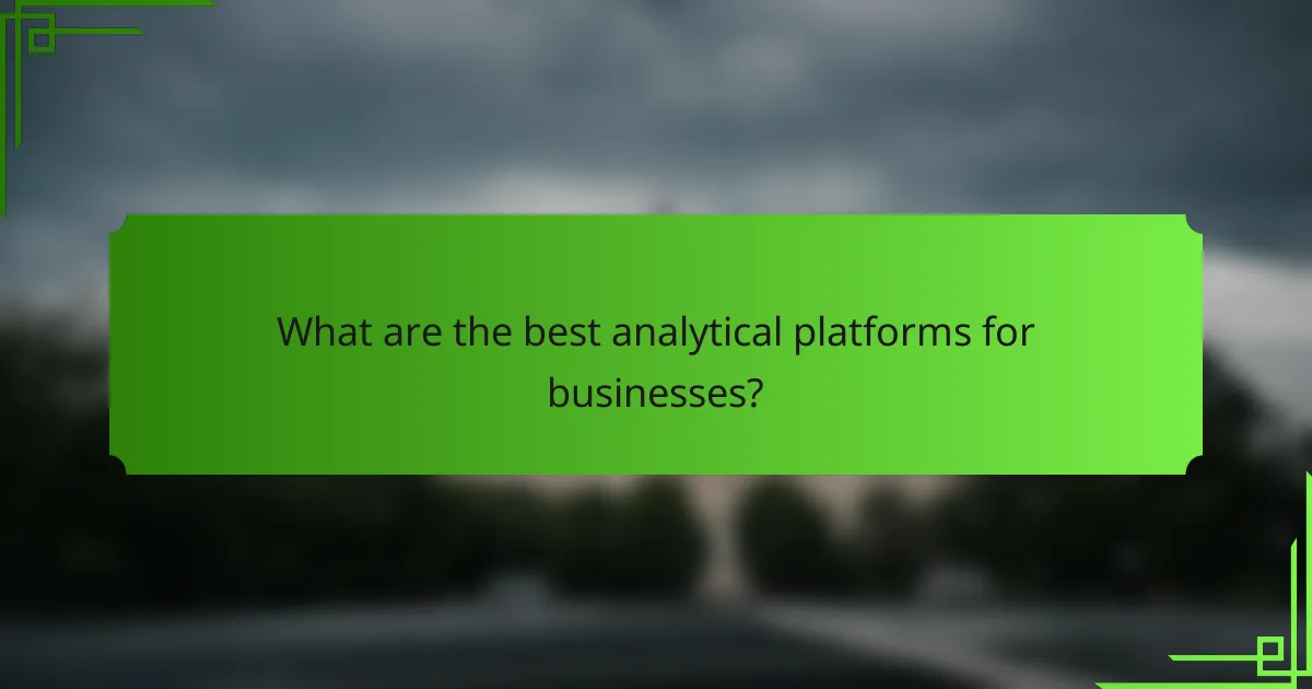 What are the best analytical platforms for businesses?