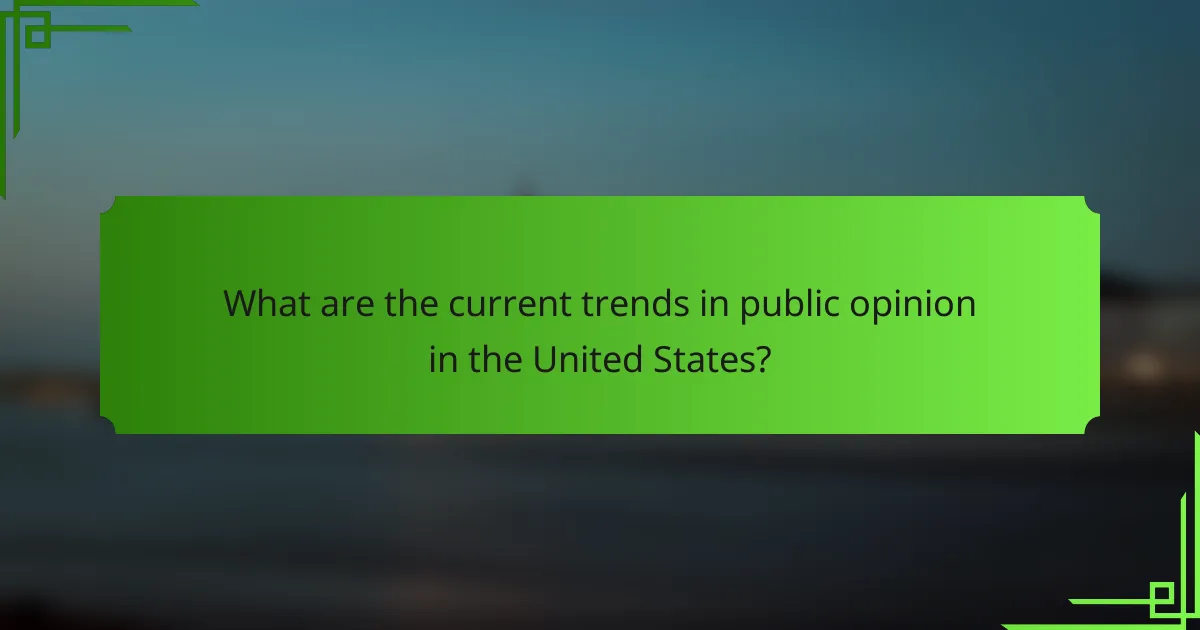 What are the current trends in public opinion in the United States?