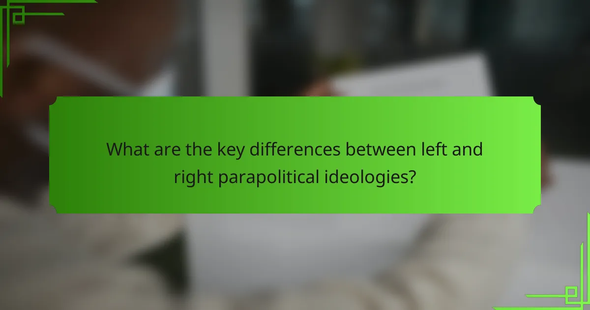 What are the key differences between left and right parapolitical ideologies?