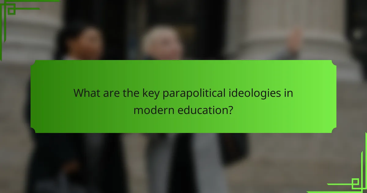 What are the key parapolitical ideologies in modern education?