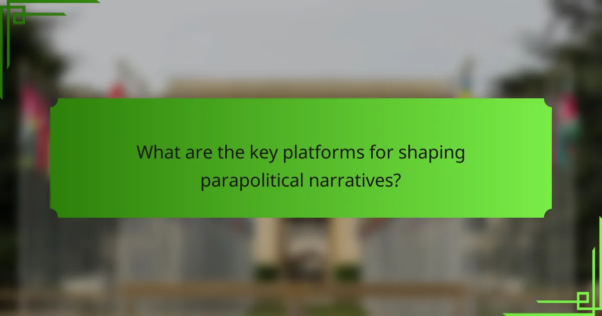 What are the key platforms for shaping parapolitical narratives?