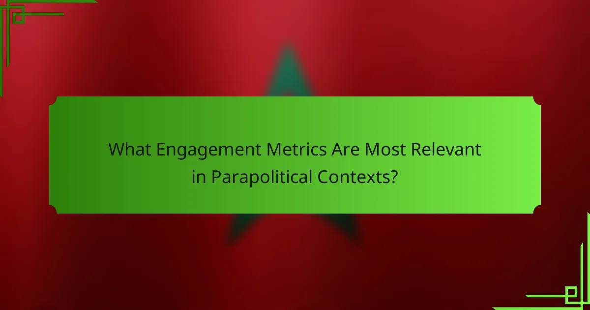 What Engagement Metrics Are Most Relevant in Parapolitical Contexts?