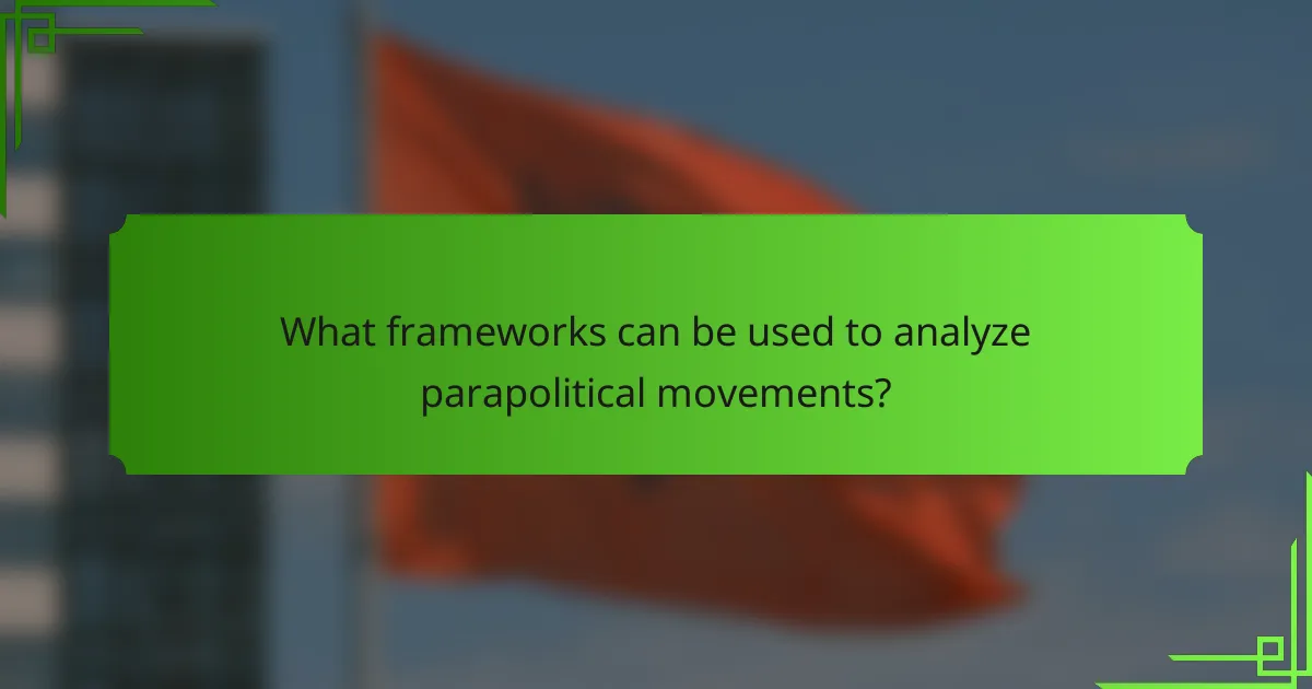 What frameworks can be used to analyze parapolitical movements?