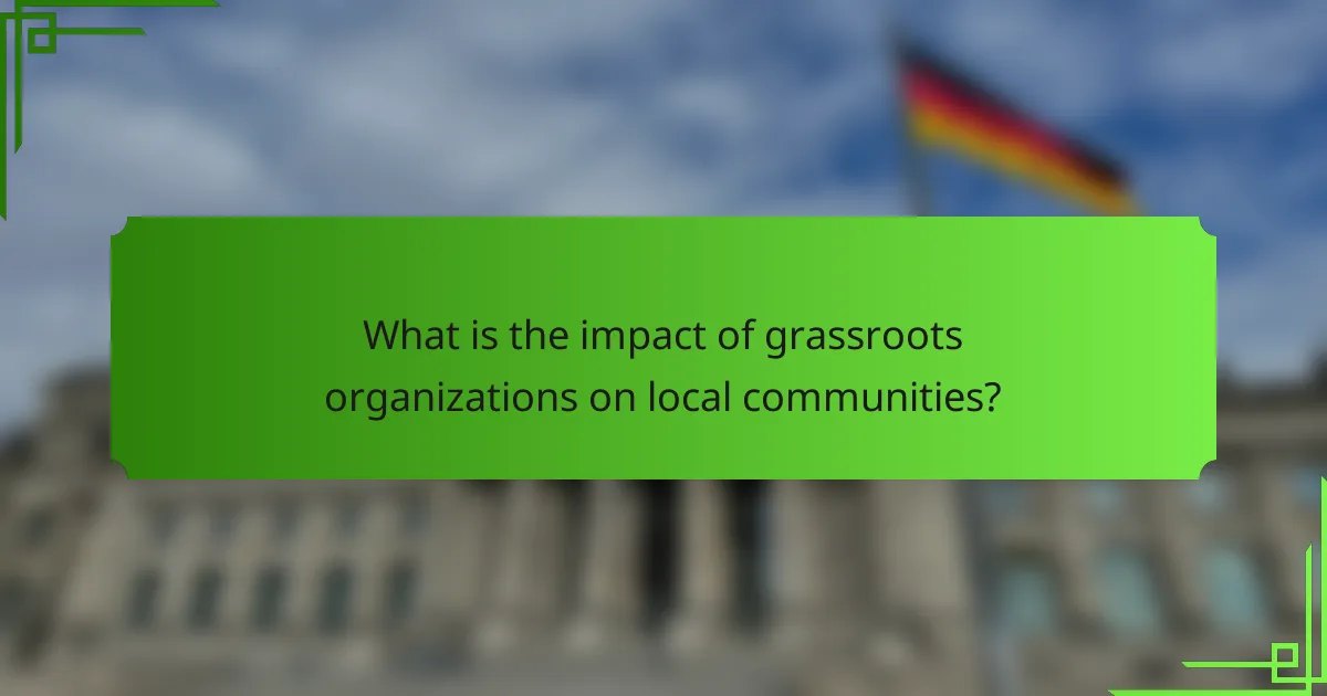 What is the impact of grassroots organizations on local communities?