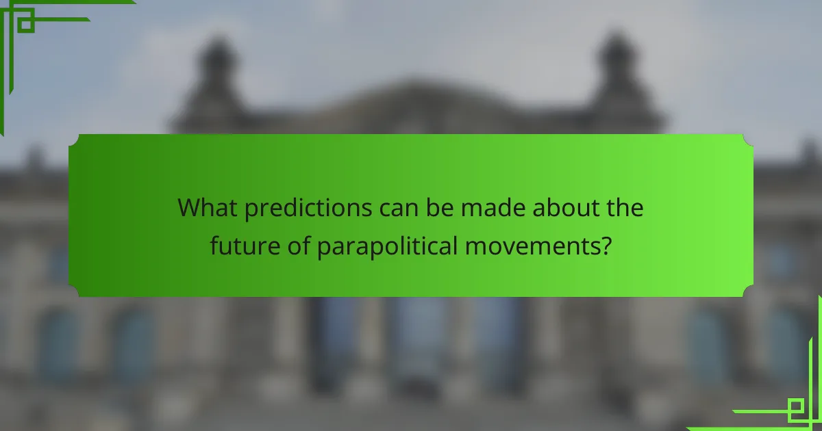What predictions can be made about the future of parapolitical movements?