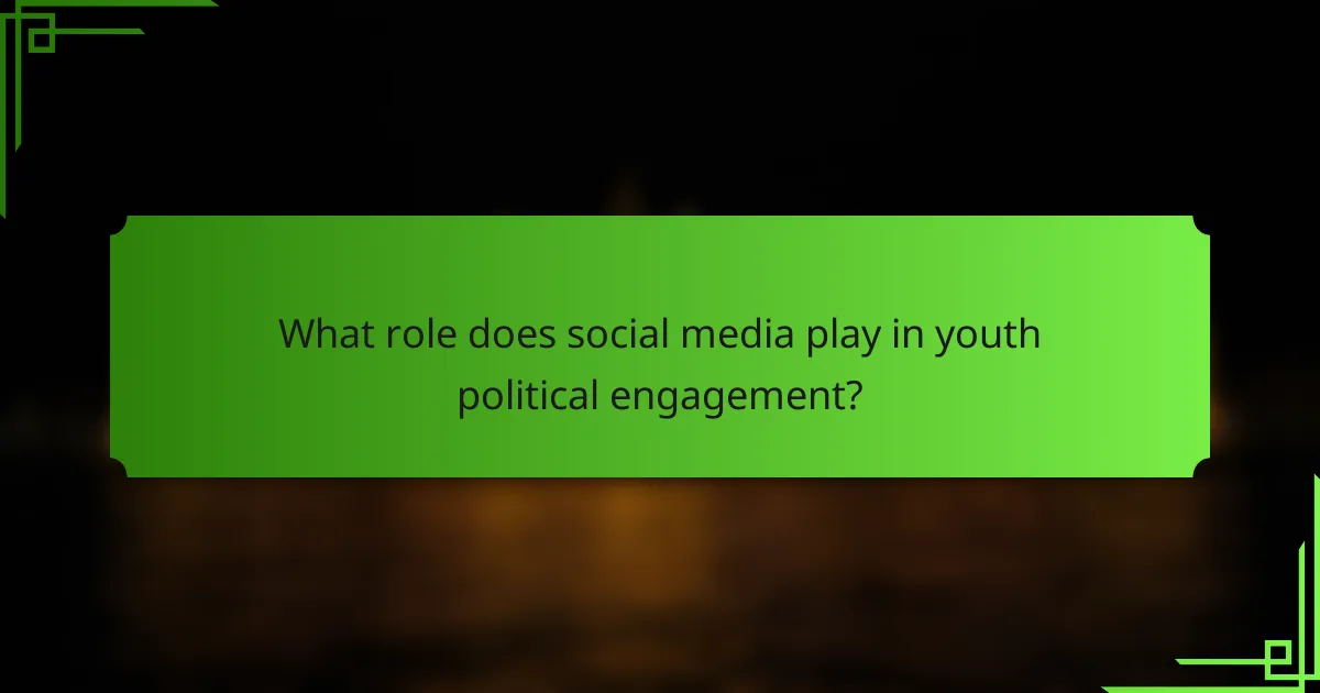 What role does social media play in youth political engagement?