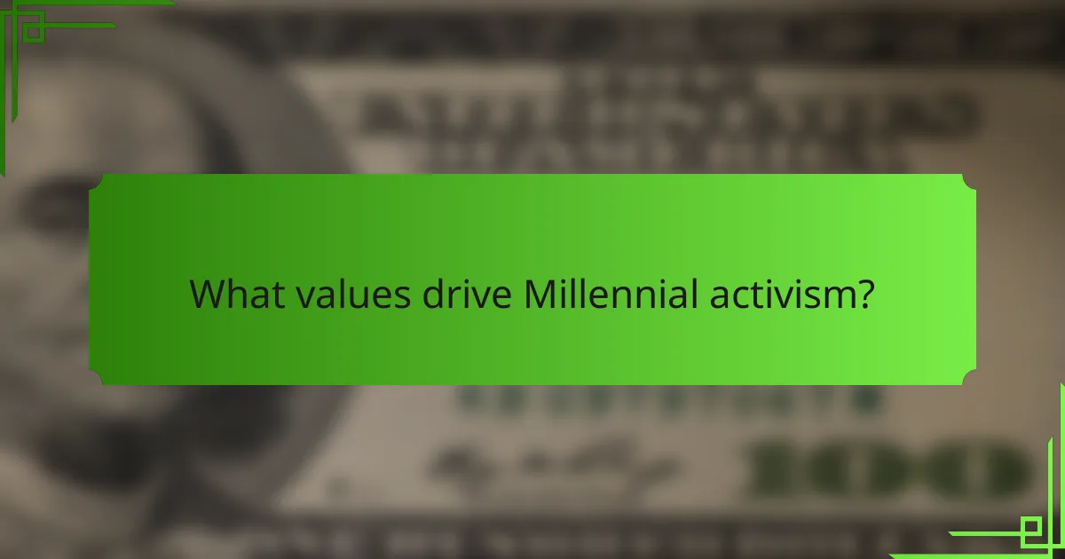 What values drive Millennial activism?